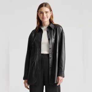 Quince 100% Leather Shirt Jacket